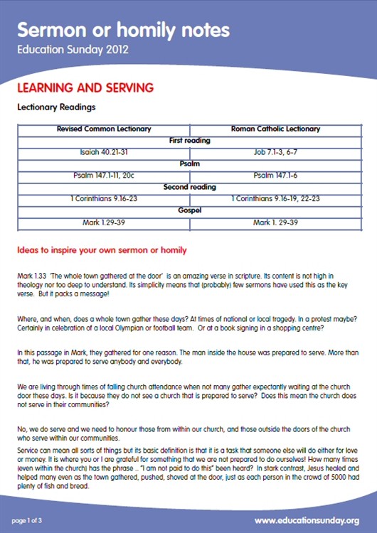 education sunday