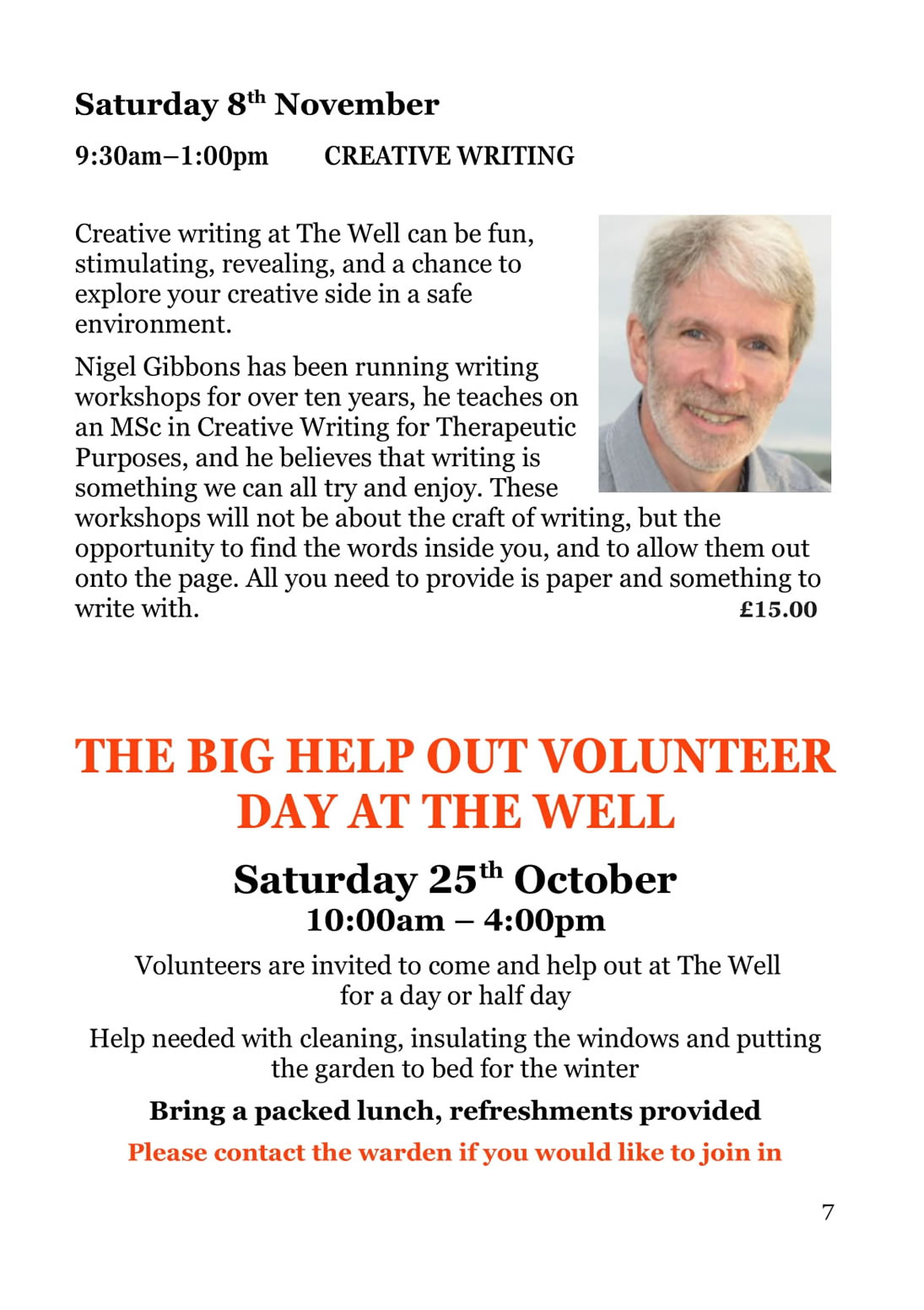 The Well Programme Autumn 2025