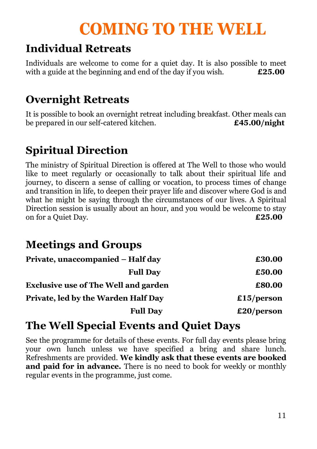 The Well Programme Autumn 2025