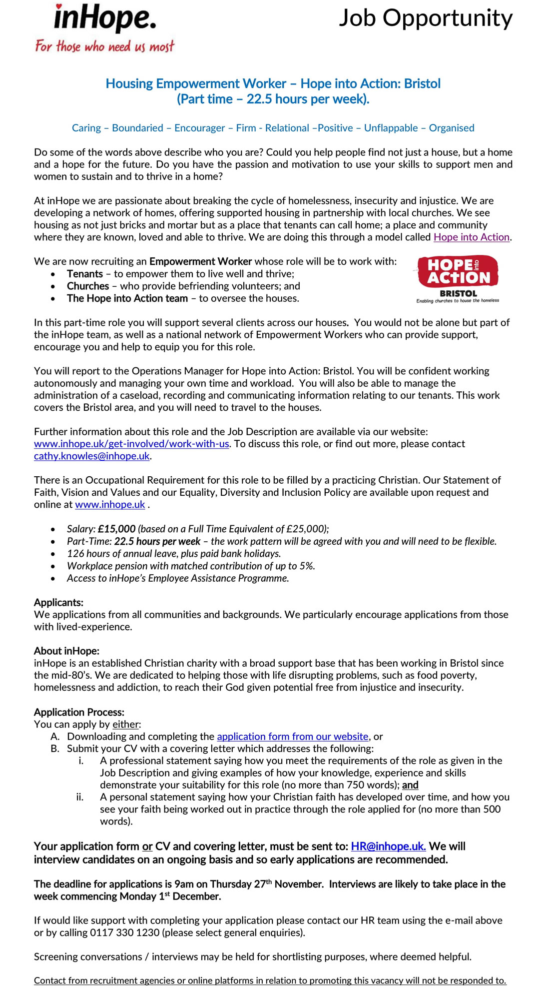 Housing Empowerment Worker Job