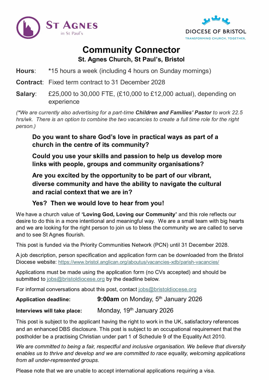 PCN Advert - St Agnes - Commun