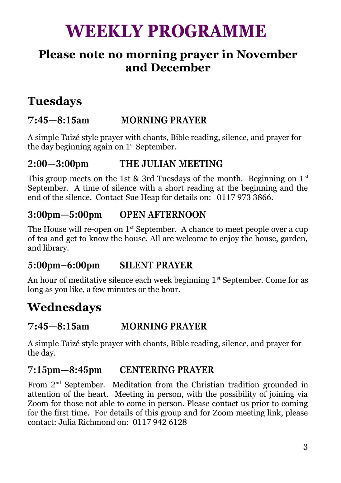 The Well Programme Autumn 2026