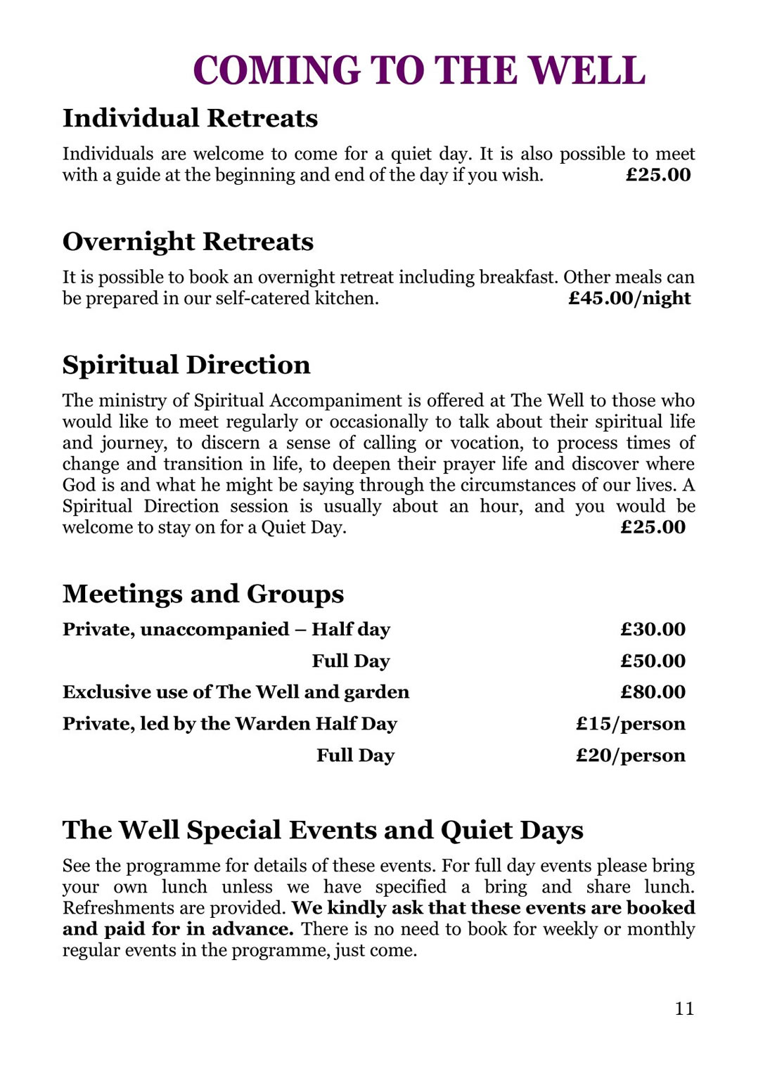 The Well Programme Autumn 2026